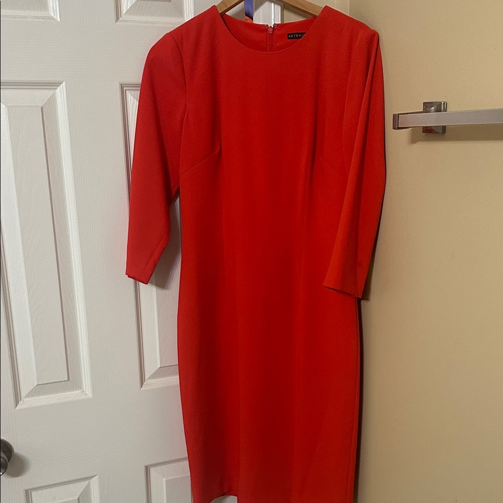ANTONIO MELANI Bold Red Long Sleeve Dress